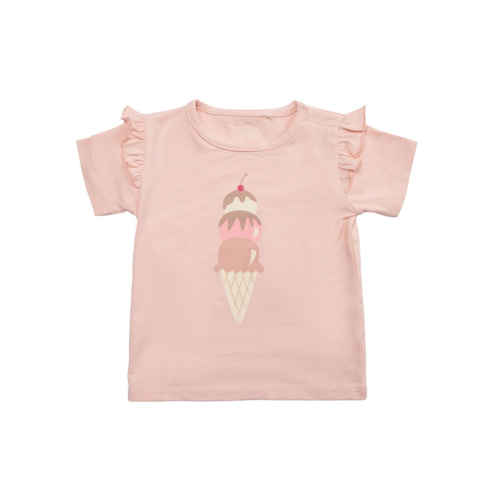 Petit by Sofie Schnoor rausvi marškinėliai Ledai su vyšnia